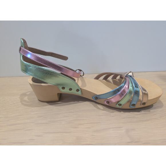 Jeffrey Campbell Metallic Platform Strappy Clog Sandal SZ 9.5 EUC - Picture 6 of 9